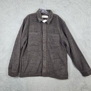 Hollister Shirt Men's Brown Heavy Flannel Brushed Button Down Shacket Size LT